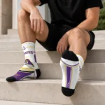 East Carolina Pirates Socks Personalized Nautical Icons Purple White Best Selling