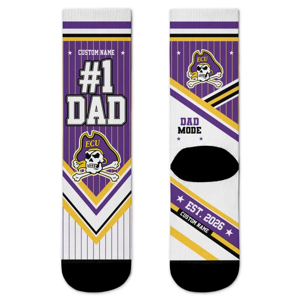 East Carolina Pirates Socks Personalized Pinstripe Chevron Purple White Best Selling East Carolina Pirates Socks Personalized Pinstripe Chevron Purple White Best Selling