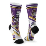 East Carolina Pirates Socks Personalized Pinstripe Chevron Purple White Best Selling