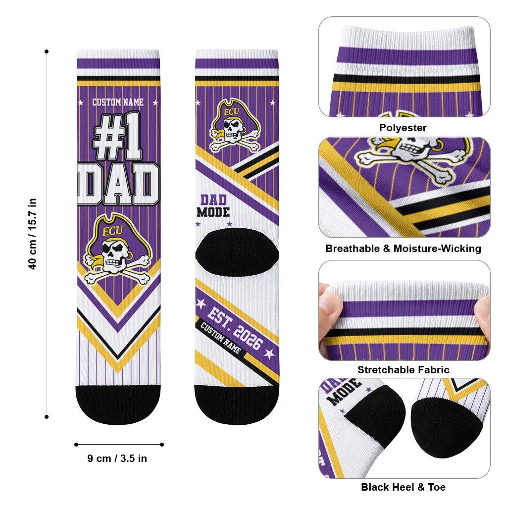 East Carolina Pirates Socks Personalized Pinstripe Chevron Purple White High Quality East Carolina Pirates Socks Personalized Pinstripe Chevron Purple White High Quality