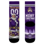 East Carolina Pirates Socks Personalized Snowy Scene Purple White Best Selling
