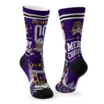 East Carolina Pirates Socks Personalized Snowy Scene Purple White Best Selling