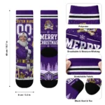 East Carolina Pirates Socks Personalized Snowy Scene Purple White Best Selling