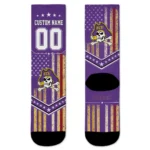 East Carolina Pirates Socks Personalized Star Stripes Purple White Best Selling