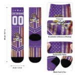 East Carolina Pirates Socks Personalized Star Stripes Purple White Best Selling