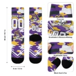 East Carolina Pirates Socks Personalized Woodland Camo Purple Best Selling
