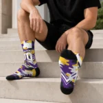 East Carolina Pirates Socks Personalized Woodland Camo Purple Best Selling