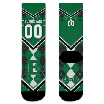 Eastern Michigan Eagles Socks Personalized Argyle Pattern Green Best Selling