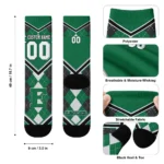 Eastern Michigan Eagles Socks Personalized Argyle Pattern Green Best Selling