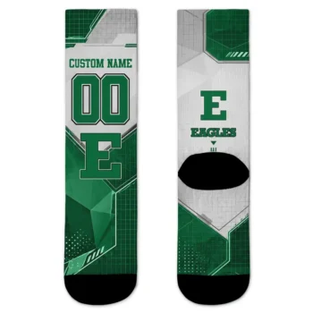 Eastern Michigan Eagles Socks Personalized Geometric Tech Green Best Selling
