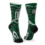 Eastern Michigan Eagles Socks Personalized Leopard Print Green Black Best Selling