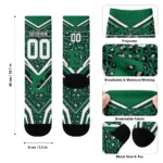 Eastern Michigan Eagles Socks Personalized Leopard Print Green Black Best Selling