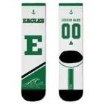 Eastern Michigan Eagles Socks Personalized Nautical Icons Green White Best Selling