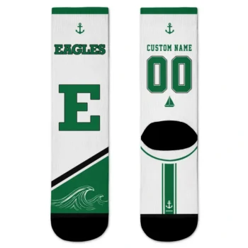 Eastern Michigan Eagles Socks Personalized Nautical Icons Green White Best Selling