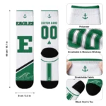 Eastern Michigan Eagles Socks Personalized Nautical Icons Green White Best Selling