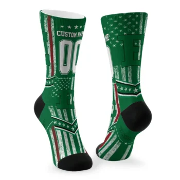 Eastern Michigan Eagles Socks Personalized Star Stripes Green White Fashion Forward