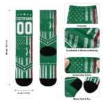 Eastern Michigan Eagles Socks Personalized Star Stripes Green White Best Selling