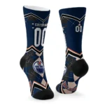 Edmonton Oilers Socks Custom Argyle Pattern Blue Best Selling
