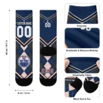 Edmonton Oilers Socks Custom Argyle Pattern Blue Best Selling