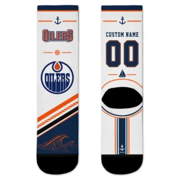 Edmonton Oilers Socks - Custom Nautical Icons Blue White