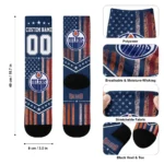 Edmonton Oilers Socks Custom Star Stripes Blue White Best Selling