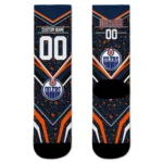 Edmonton Oilers Socks Customized Leopard Print Blue Black Best Selling