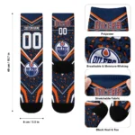 Edmonton Oilers Socks Customized Leopard Print Blue Black Best Selling