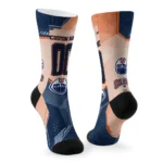 Edmonton Oilers Socks Personalized Geometric Tech Blue Best Selling