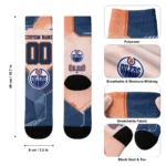 Edmonton Oilers Socks Personalized Geometric Tech Blue Best Selling