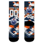 Edmonton Oilers Socks Personalized Woodland Camo Blue Best Selling