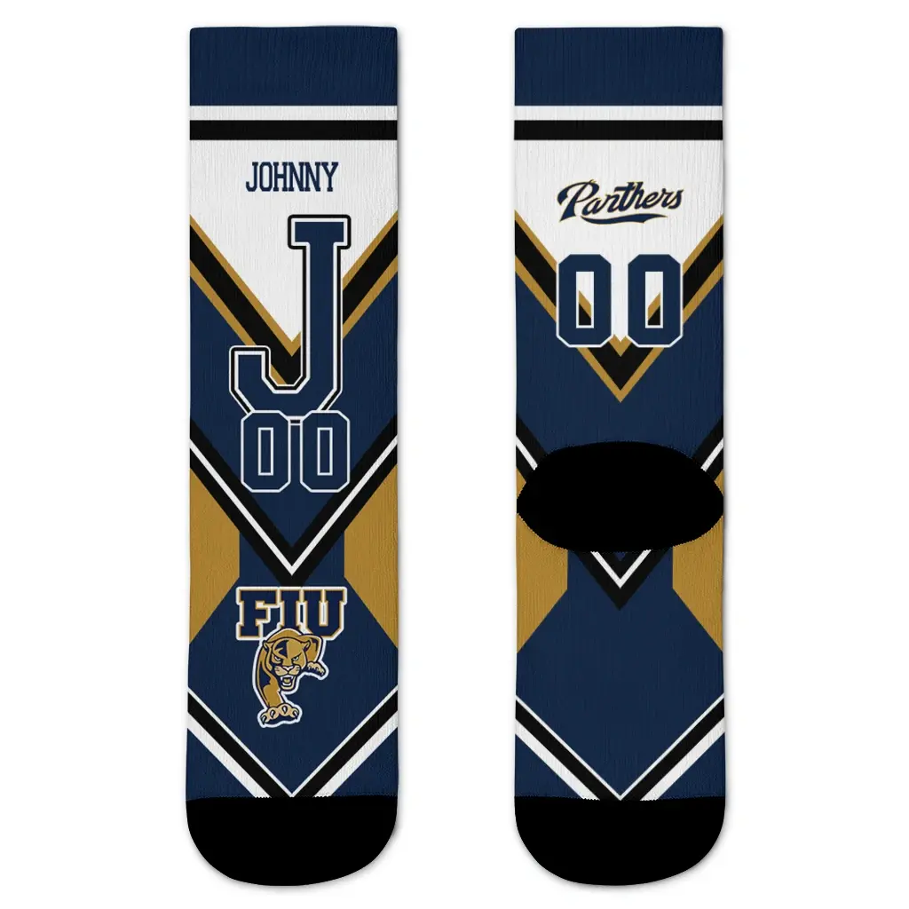 Fiu Panthers Socks Custom Arrow Blocks Blue Best Selling Fiu Panthers Socks Custom Arrow Blocks Blue Best Selling