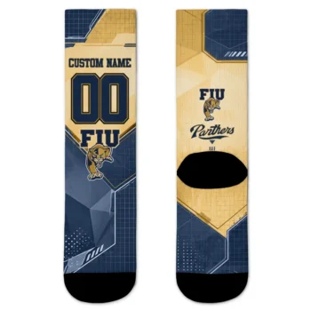 Fiu Panthers Socks Custom Geometric Tech Blue Best Selling
