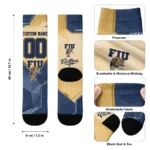 Fiu Panthers Socks Custom Geometric Tech Blue Best Selling