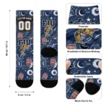 Fiu Panthers Socks Custom Scattered Icons Blue Best Selling