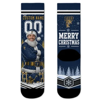 Fiu Panthers Socks Custom Snowy Scene Blue White Best Selling