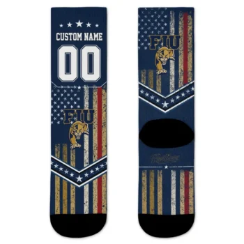 Fiu Panthers Socks Custom Star Stripes Blue White Best Selling