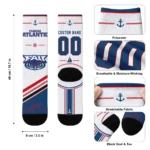 Florida Atlantic Owls Socks Personalized Nautical Icons Blue White Best Selling