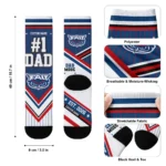 Florida Atlantic Owls Socks Personalized Pinstripe Chevron Blue White Best Selling