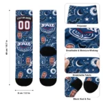 Florida Atlantic Owls Socks Personalized Scattered Icons Blue Best Selling