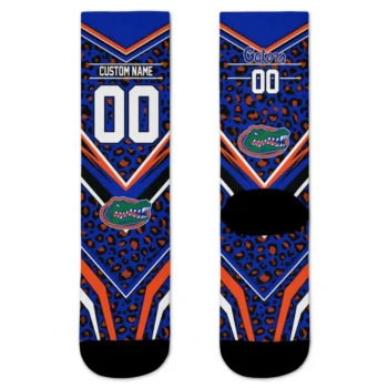 Florida Gators Socks Customized Leopard Print Blue Black Best Selling