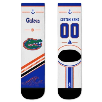 Florida Gators Socks Customized Nautical Icons Blue White Best Selling