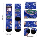 Florida Gators Socks Customized Scattered Icons Blue Best Selling