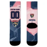 Florida Panthers Socks Custom Geometric Tech Red Best Selling