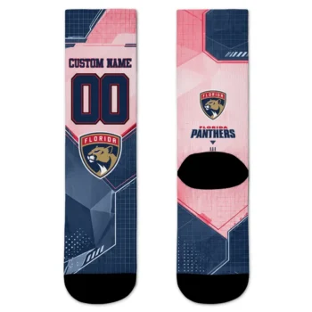 Florida Panthers Socks Custom Geometric Tech Red Best Selling