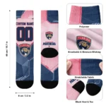 Florida Panthers Socks Custom Geometric Tech Red Best Selling