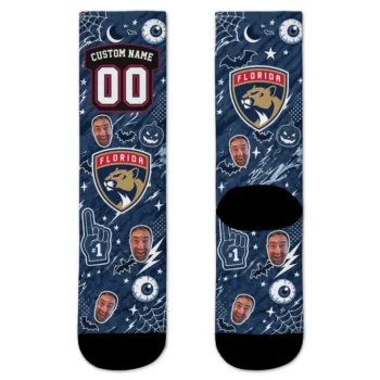 Florida Panthers Socks Custom Scattered Icons Red Best Selling