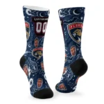 Florida Panthers Socks Custom Scattered Icons Red Best Selling