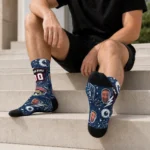 Florida Panthers Socks Custom Scattered Icons Red Best Selling