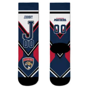 Florida Panthers Socks Personalized Arrow Blocks Red Best Selling
