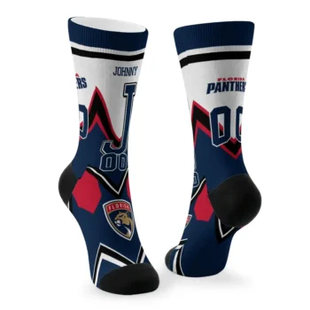 Florida Panthers Socks Personalized Arrow Blocks Red Fashion Forward